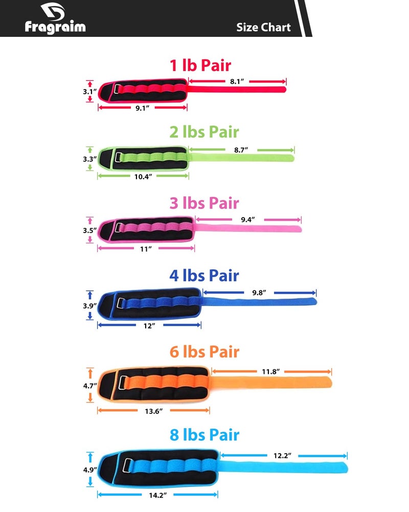 Fragraim Ankle Weights for Women, Men and Kids - 2 LBS x 2 Strength Training Wrist/Leg/Arm Weight with Adjustable Strap for Jogging, Gymnastics, Aerobics, Physical Therapy (Blue) - Image 5